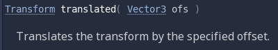 Translates the transform by the specified offset.