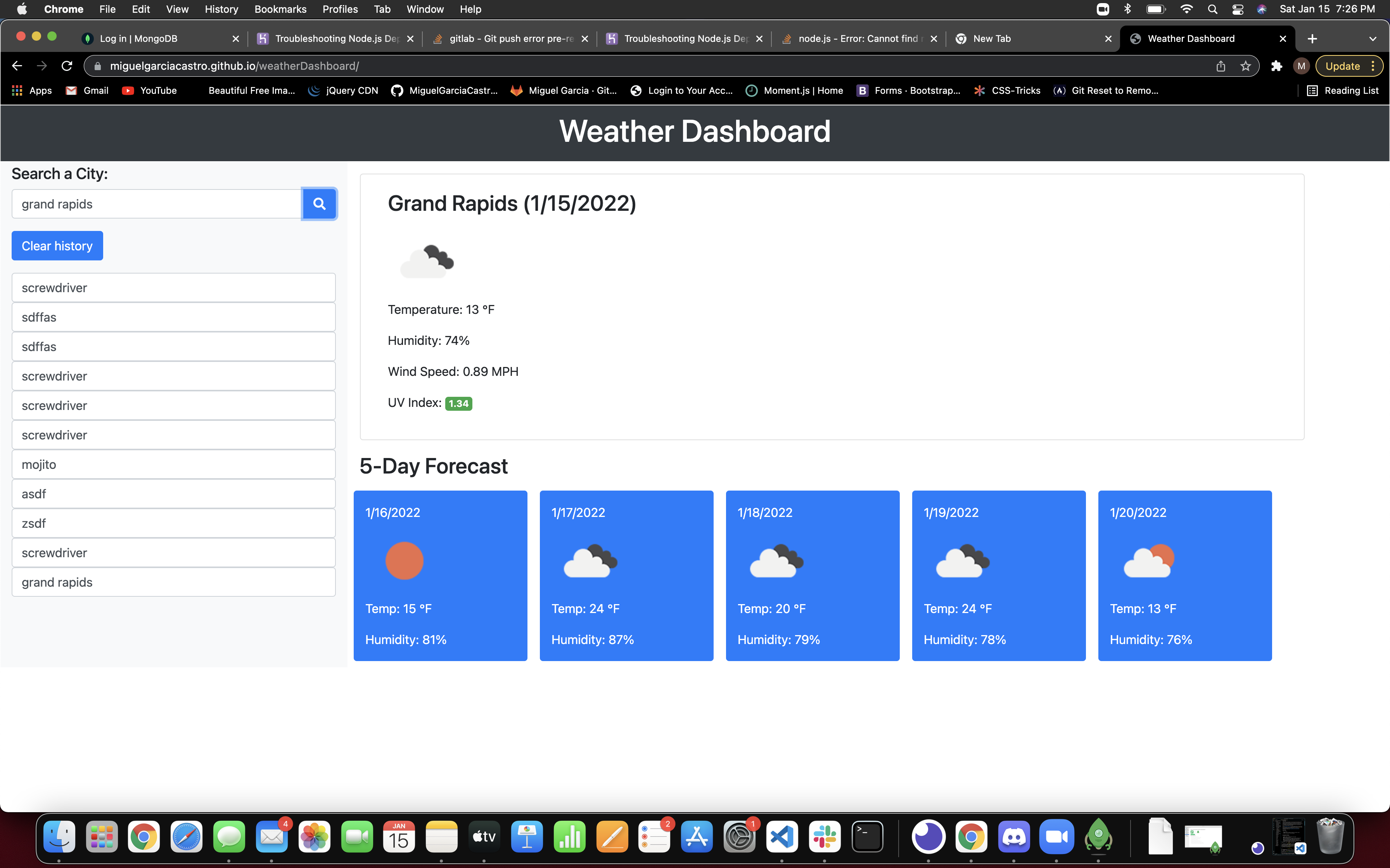 GitHub - MiguelGarciaCastro/weatherDashboard
