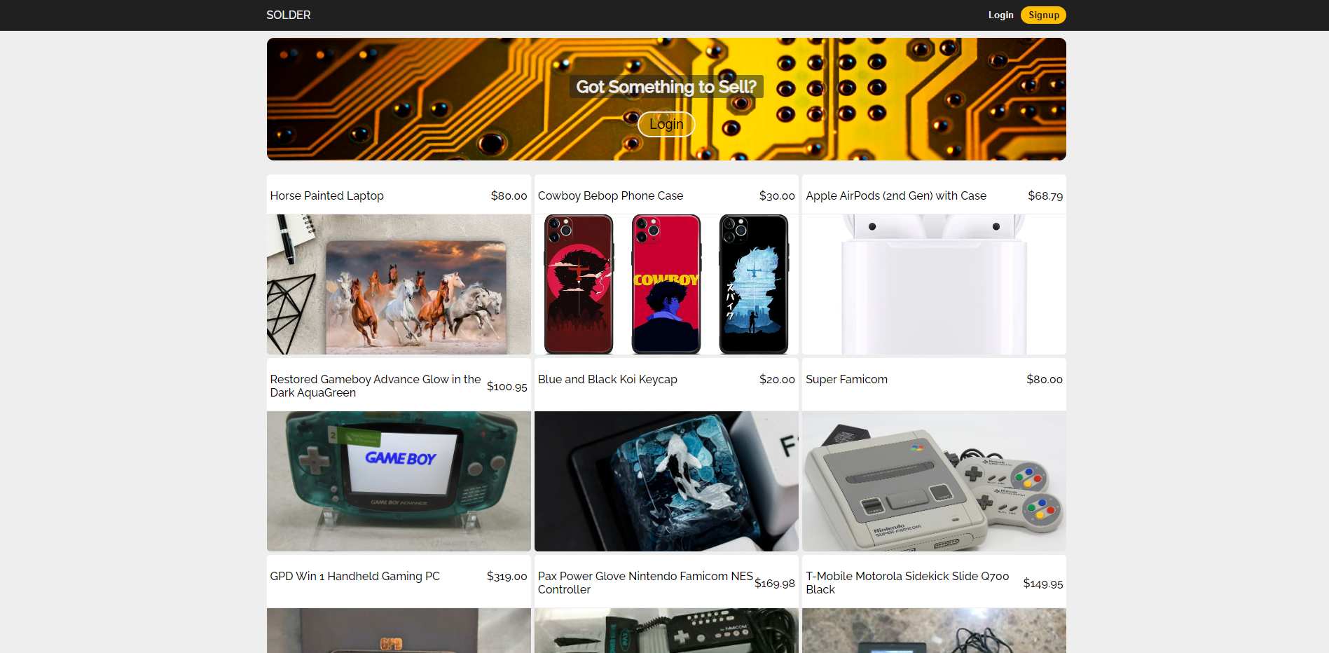 GitHub tristanhuckabeework/Solder A website for buying and selling