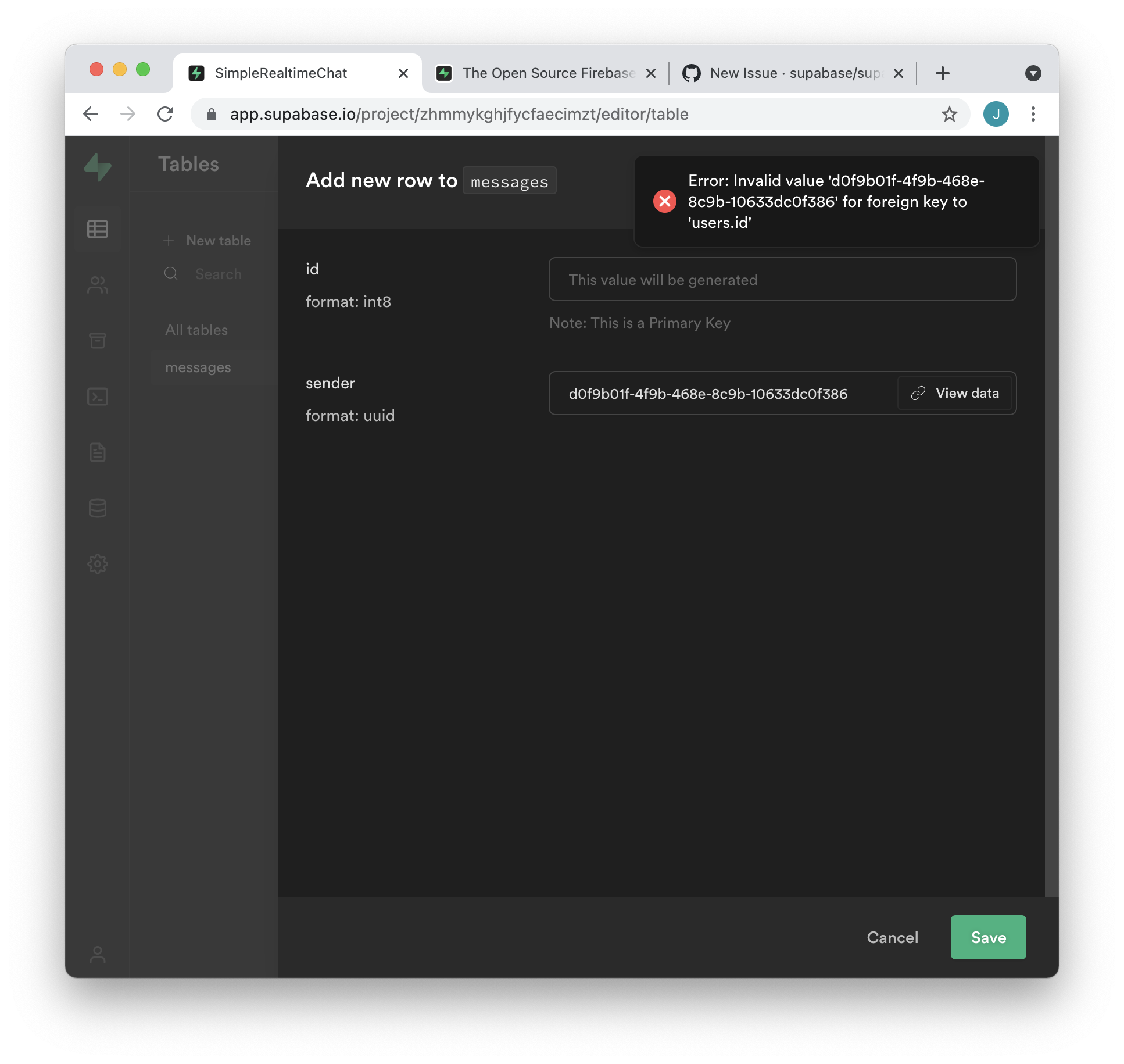 Foreign key unwanted behavior · Issue #2382 · supabase/supabase · GitHub