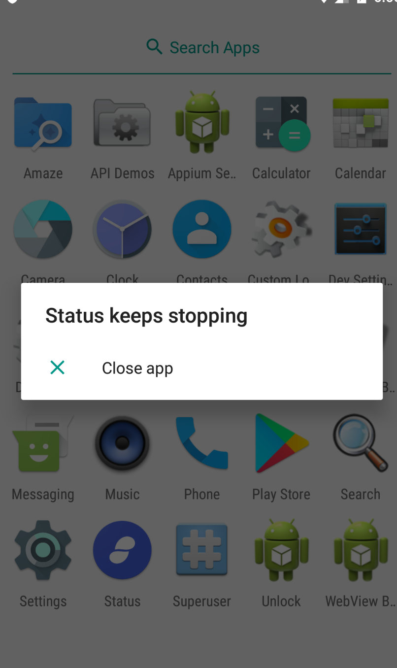 status app fail to
