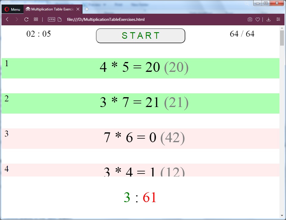 GitHub - TelvanniChad/MultiplicationTableExercises: Multiplication ...