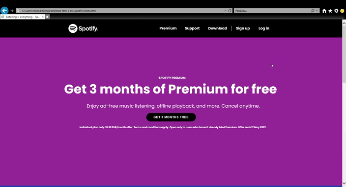 GitHub - mcooast/spotify-clone: Spotify Clone using HTML and CSS.