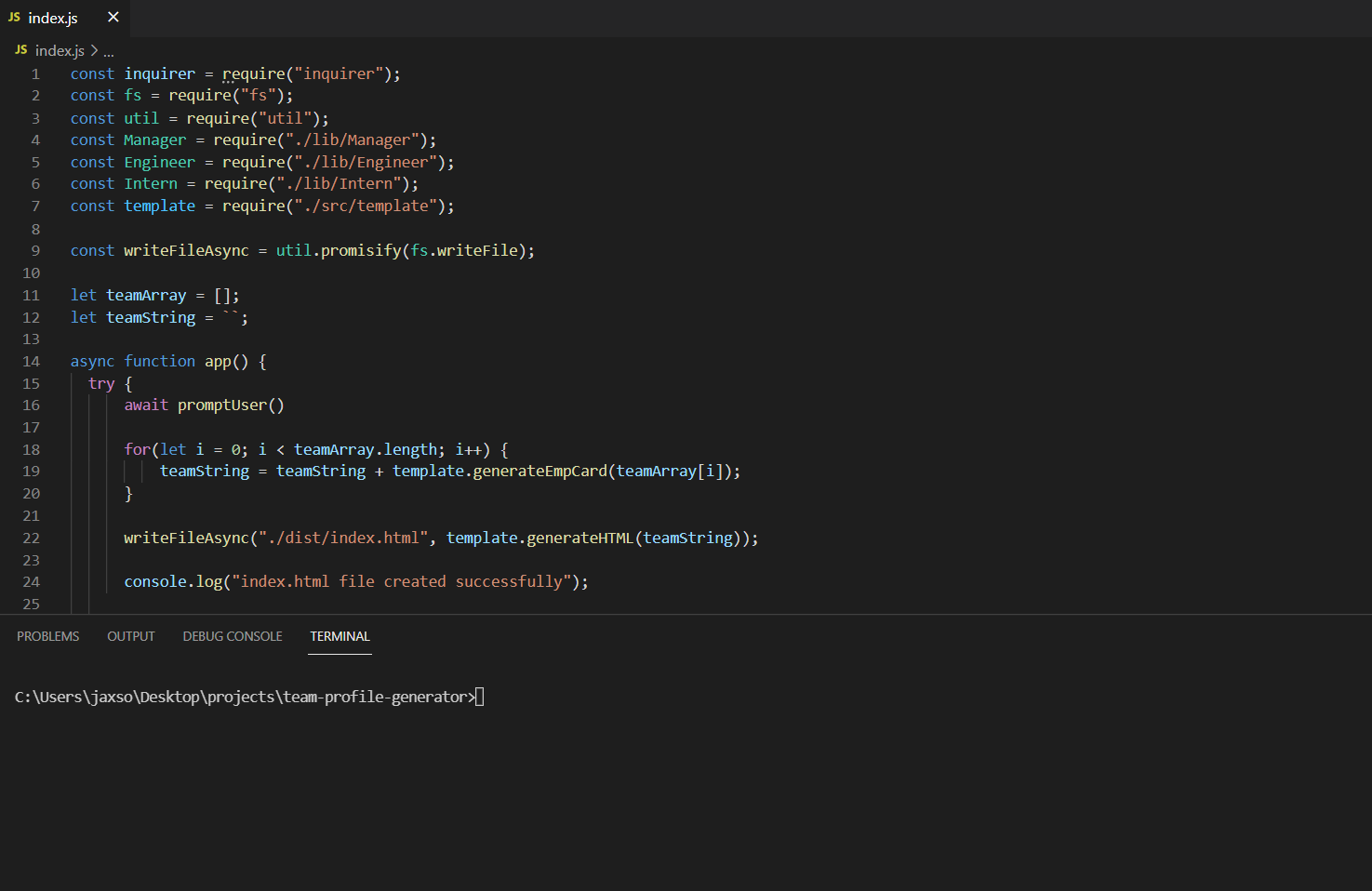 GitHub - JaxsonConnors/team-profile-generator