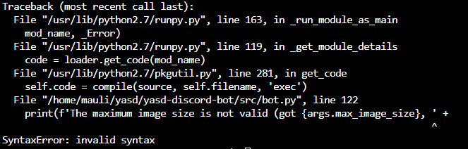 Error when trying to start the bot · Issue #69 ...