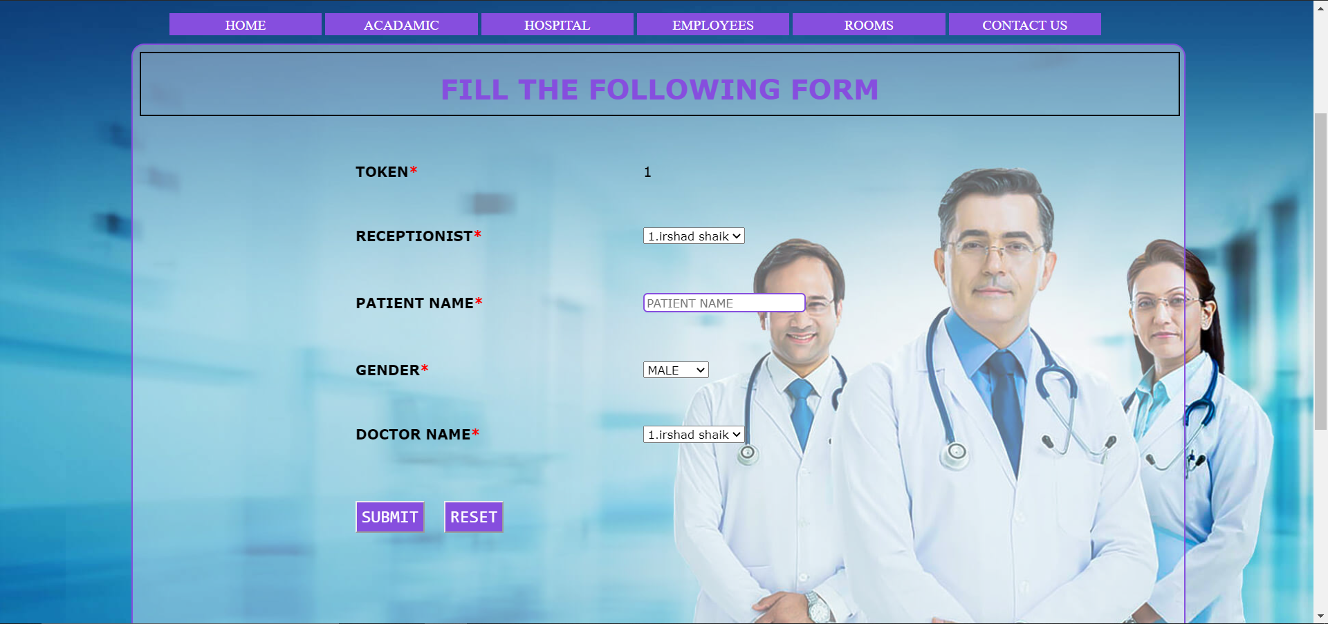 GitHub - Irshad-Shaik-16/Hospital-management: A web application in ...