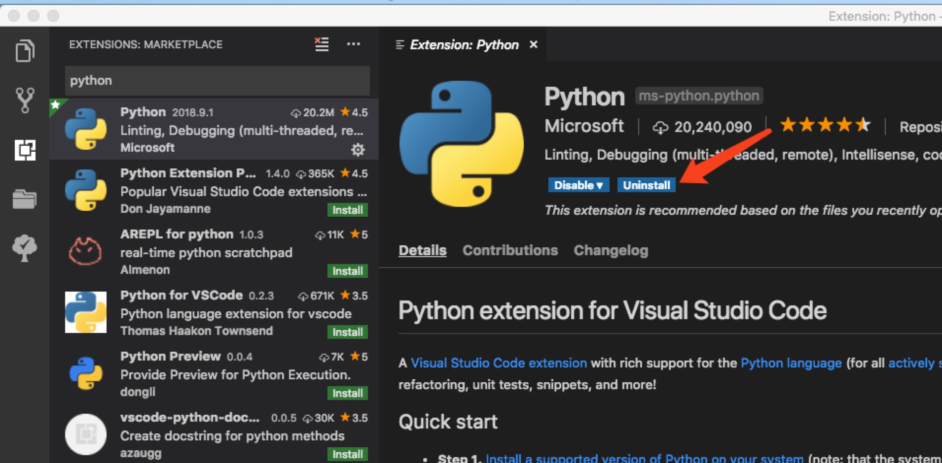Can not to uninstall plugin · Issue #61570 · microsoft/vscode · GitHub
