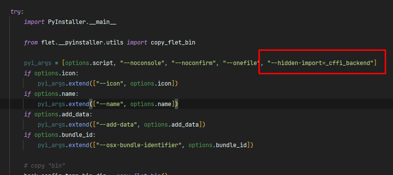 flet pack additional options (-D, --onedir) · Issue #804 · flet-dev ...