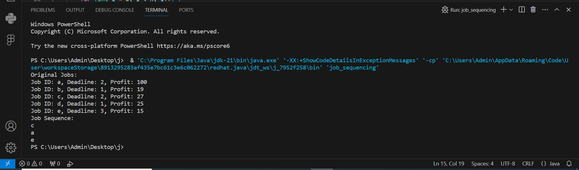 Adding Job Sequencing Problem in Java by ARCHITABHATTAD · Pull Request ...