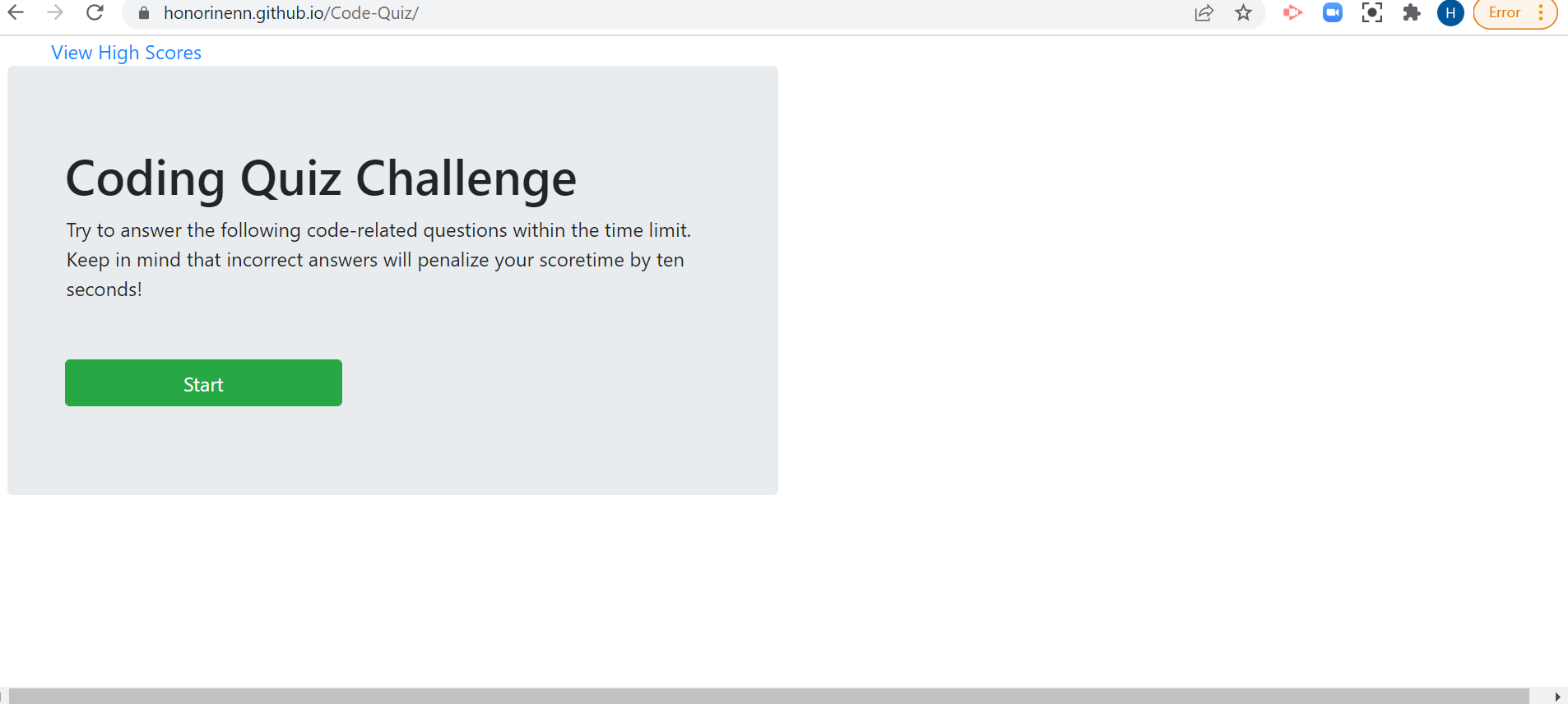 GitHub - Honorinenn/Code-Quiz: This is a timed coding quiz app with ...
