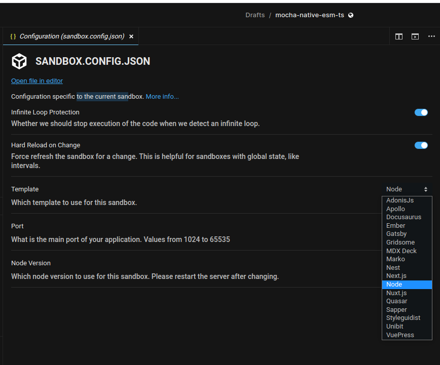 Support being a built-in CodeSandbox sandbox by FossPrime · Pull ...