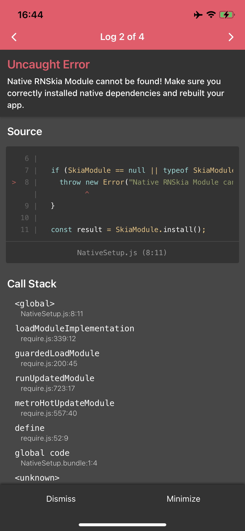 Uncaught Error