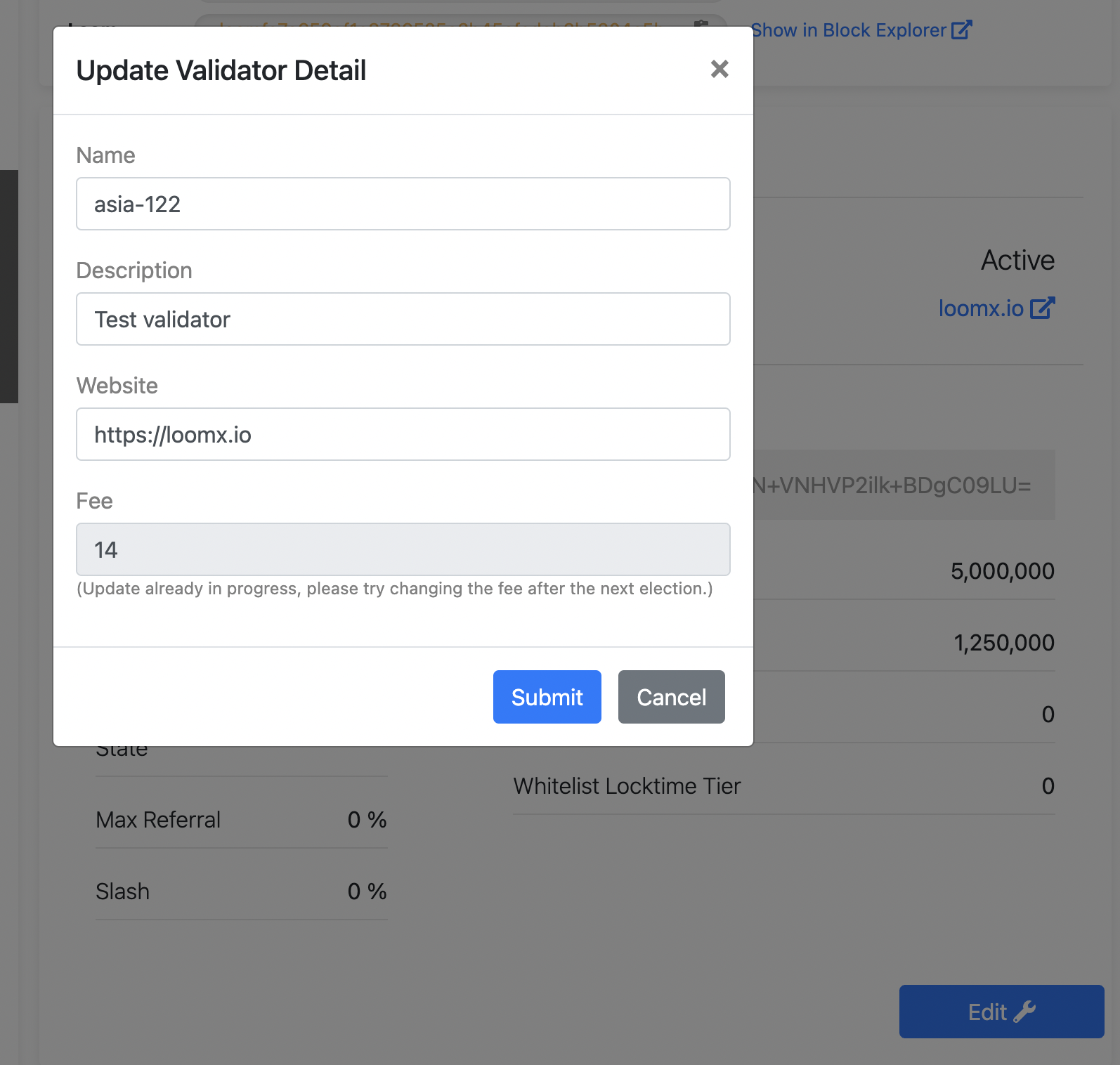 Add ability to update some validator details after registration by ...