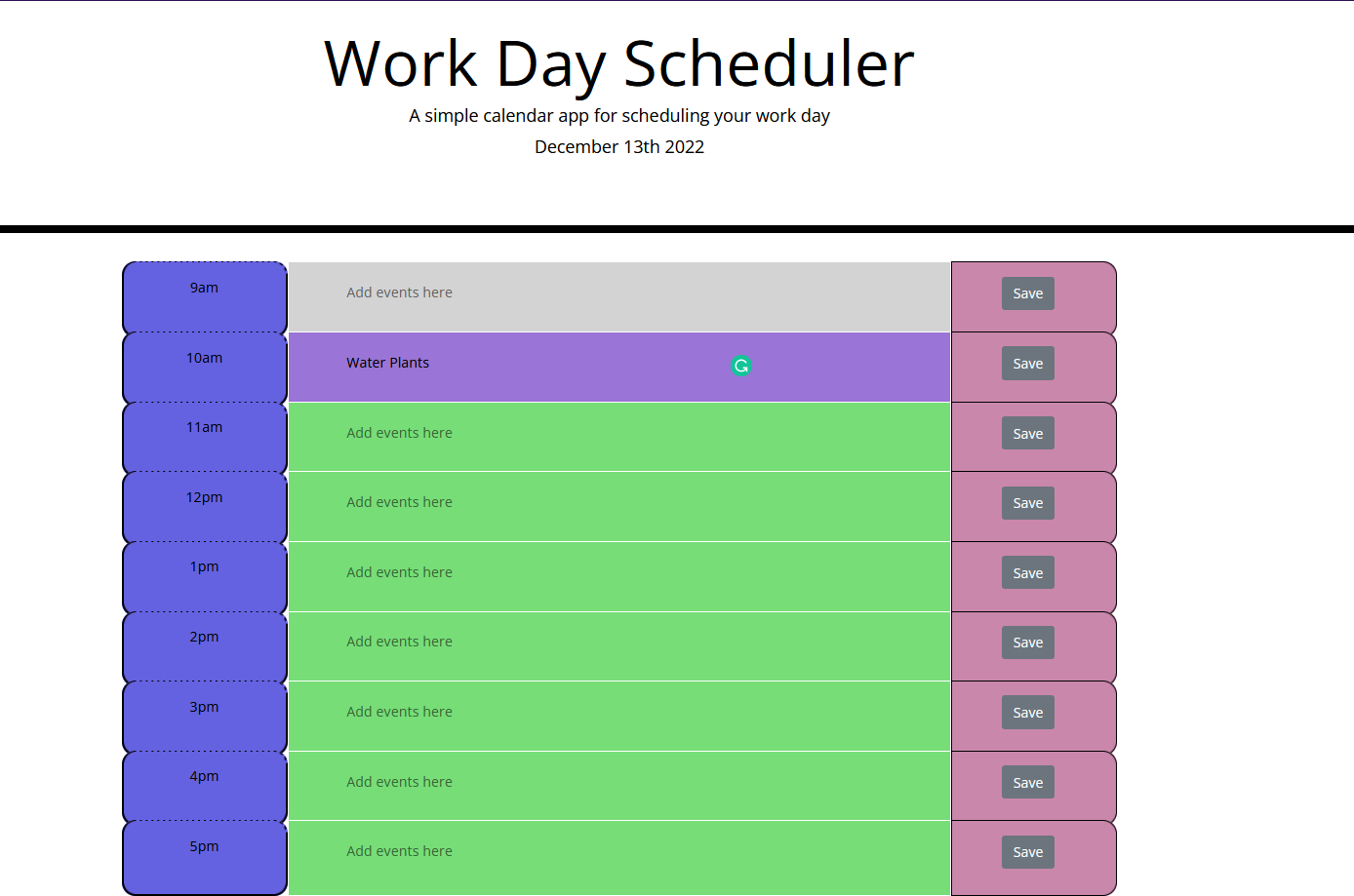 GitHub - SophiaEllis-dot/Work-Day-Planner