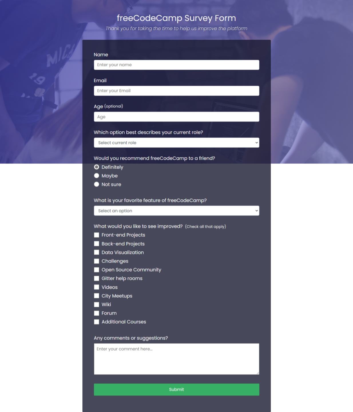 GitHub - Manoj24G/FreeCodeCamp-Survey_Form
