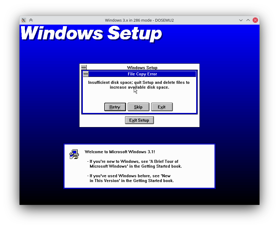 Unable to install Windows 3.11 in Dosemu2 · Issue #174