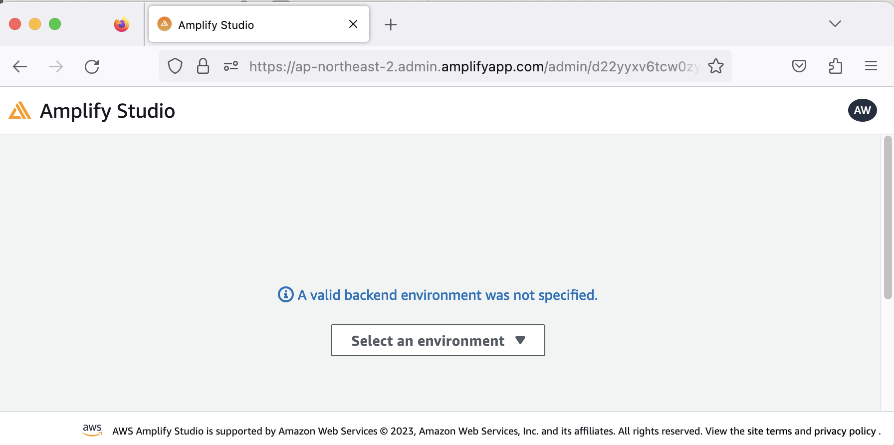 Cannot launch Amplify Studio A valid backend environment was not specified · Issue 1068 · aws