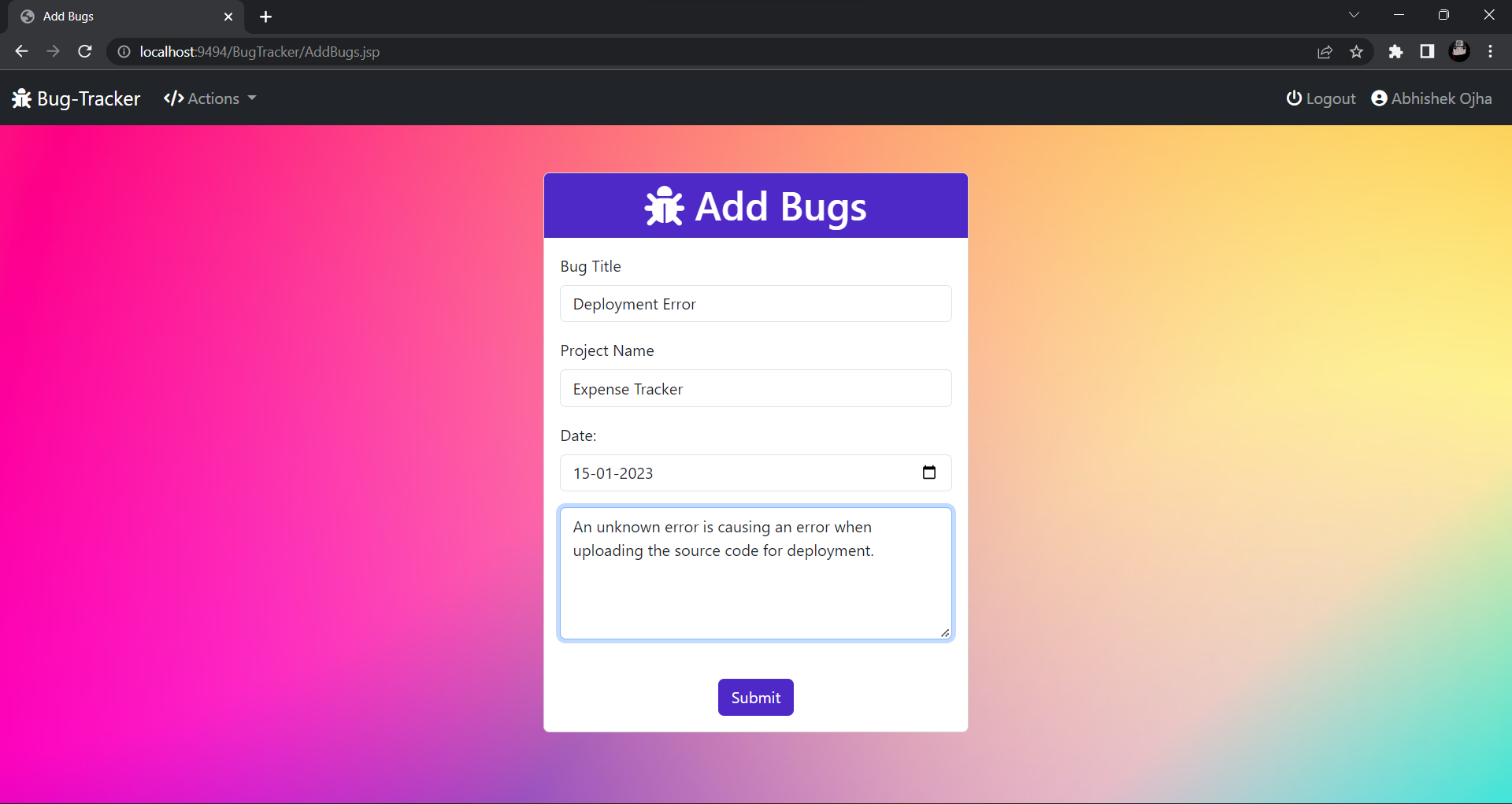 Bugtracker Rex GitHub - abhi-2024/BugTracker: It's a personal project.