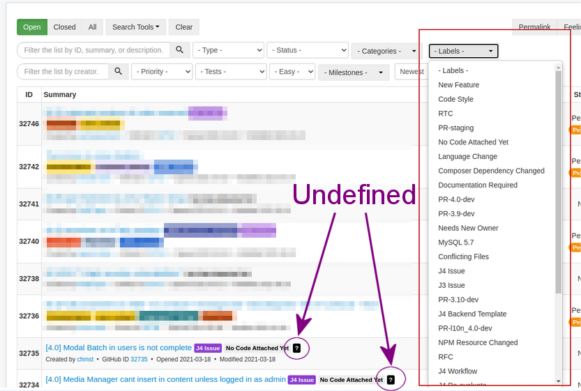 undefinedIssueTrackerLabels