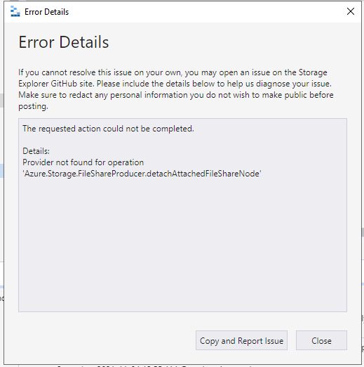 An error dialog pops up when detaching a file share · Issue #5136 ...
