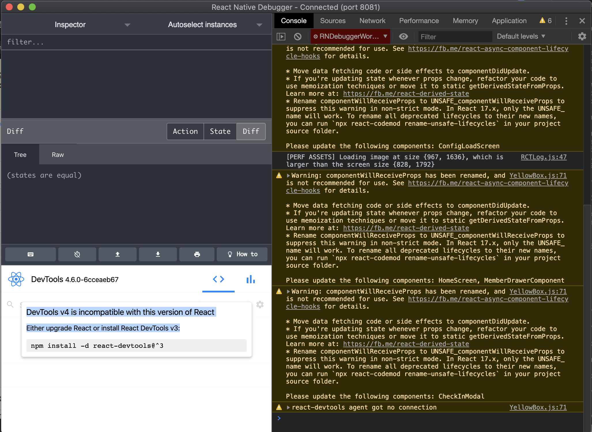 Blank Components Tab · Issue #530 · jhen0409/react-native-debugger · GitHub