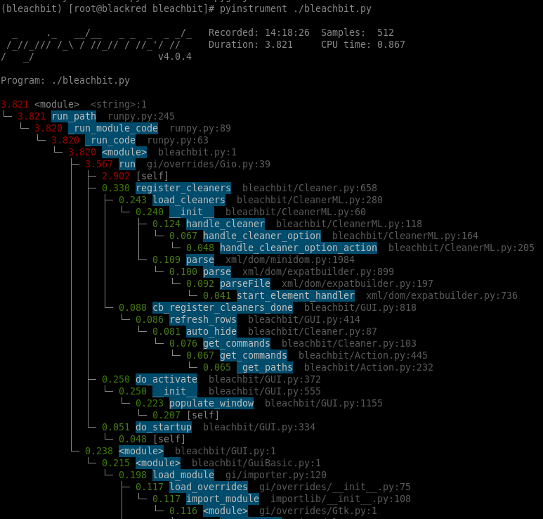 sudo bleachbit takes a long time to start on Fedora 35 · Issue 1298