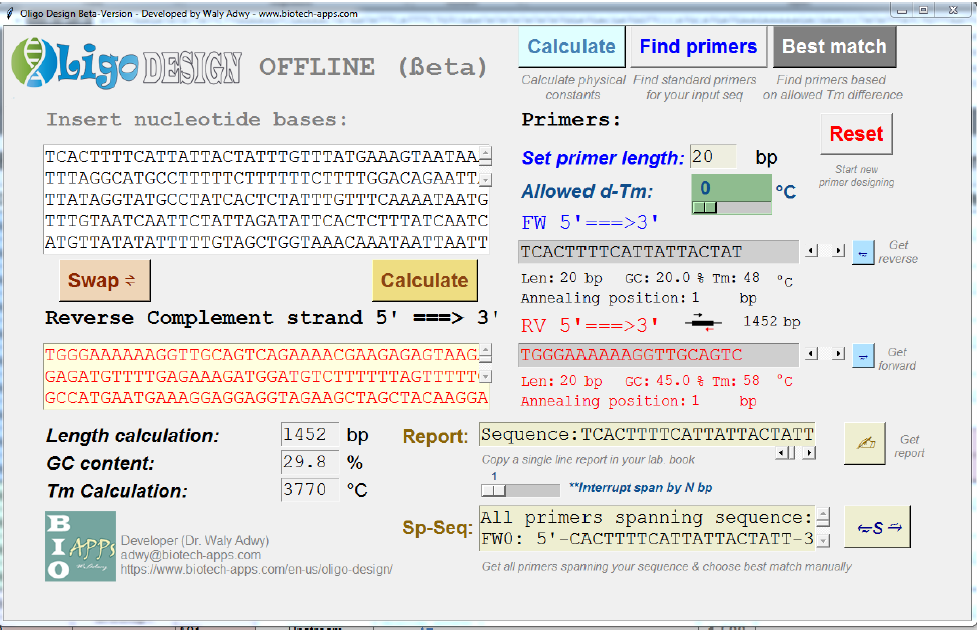 GitHub AdWY21/oligocalc An offline windows standalone application
