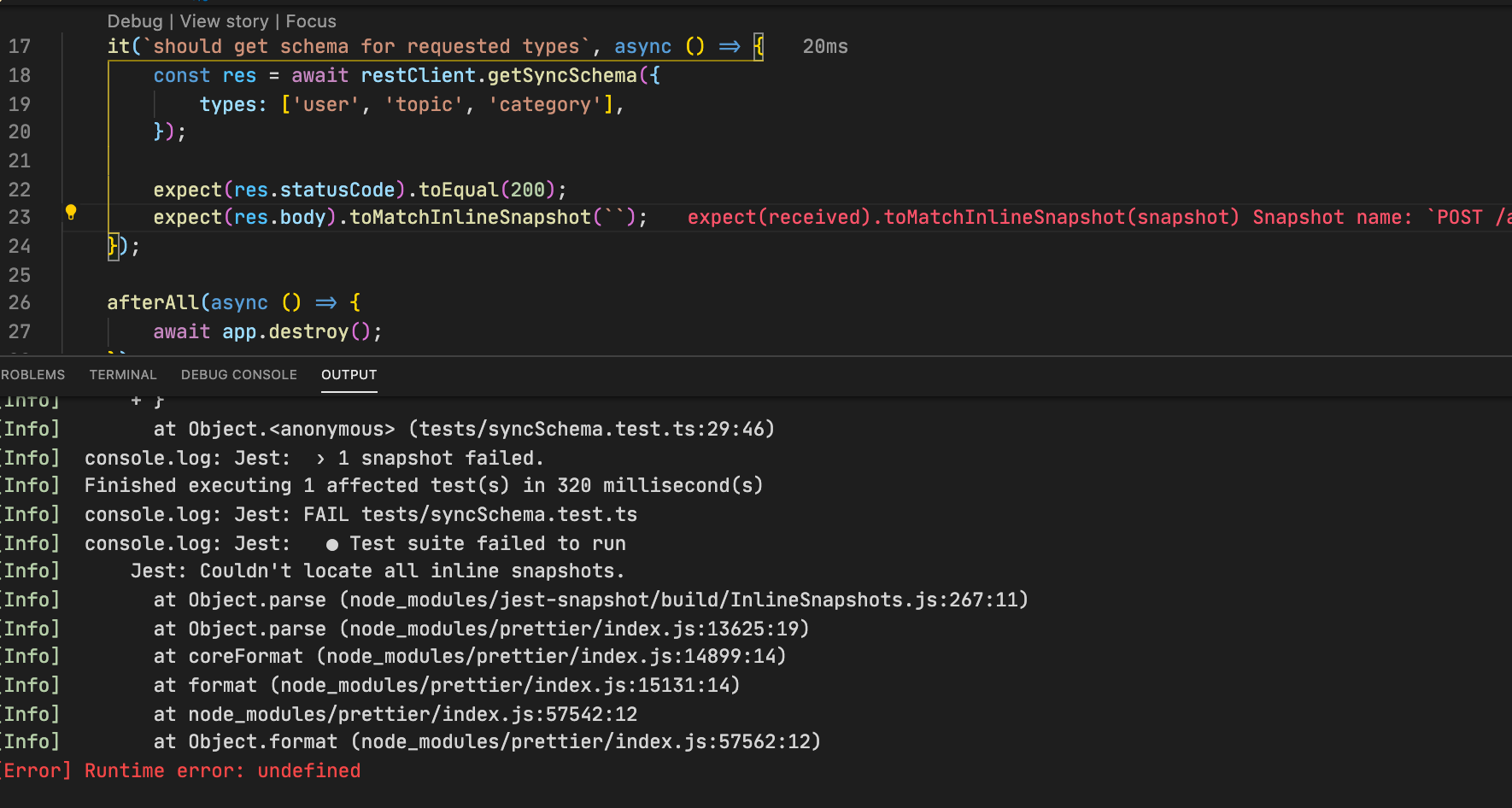 Jest + TypeScript + Inline Snapshots are not working · Issue 2060