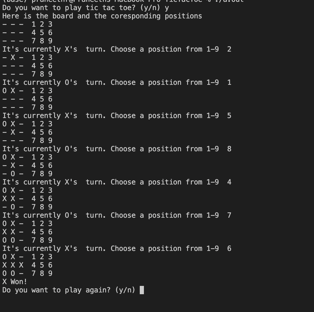 GitHub - pranmudri/TicTacToe: I created a TicTacToe game in C++. This a ...