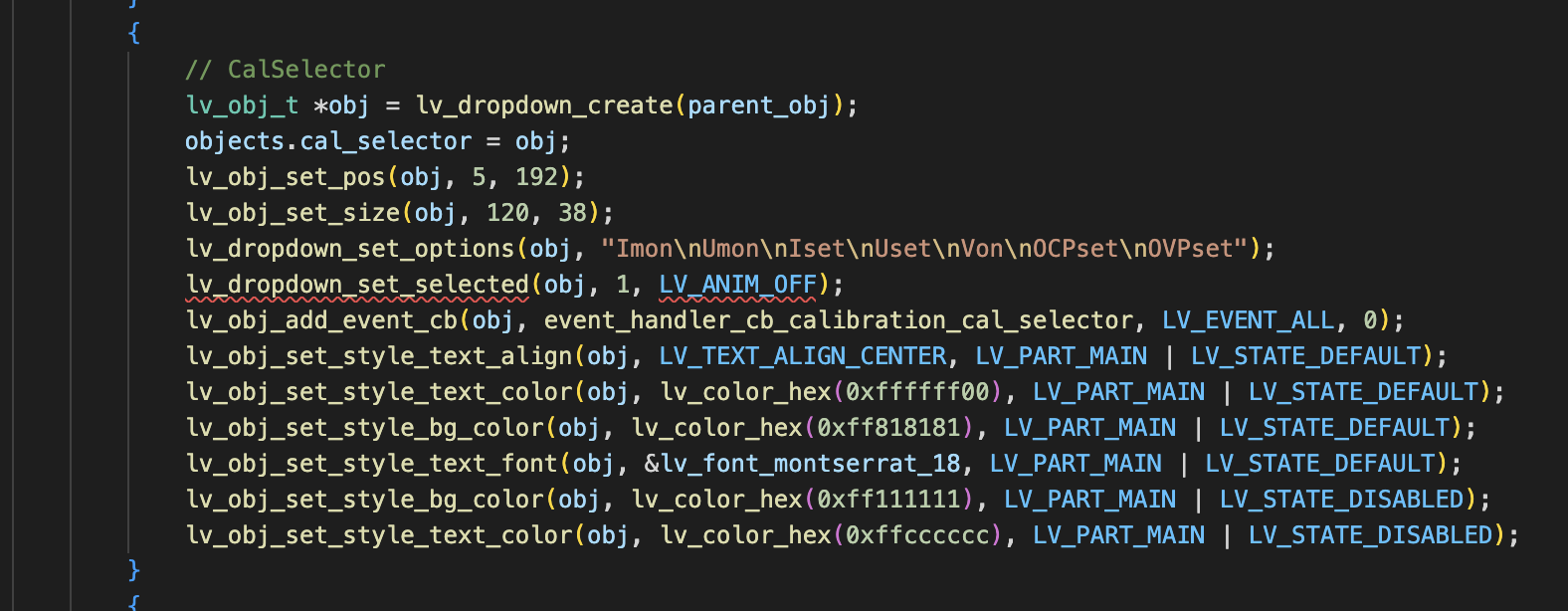 Flow LVGL: specific dropdown generated code doesn't compile · Issue ...