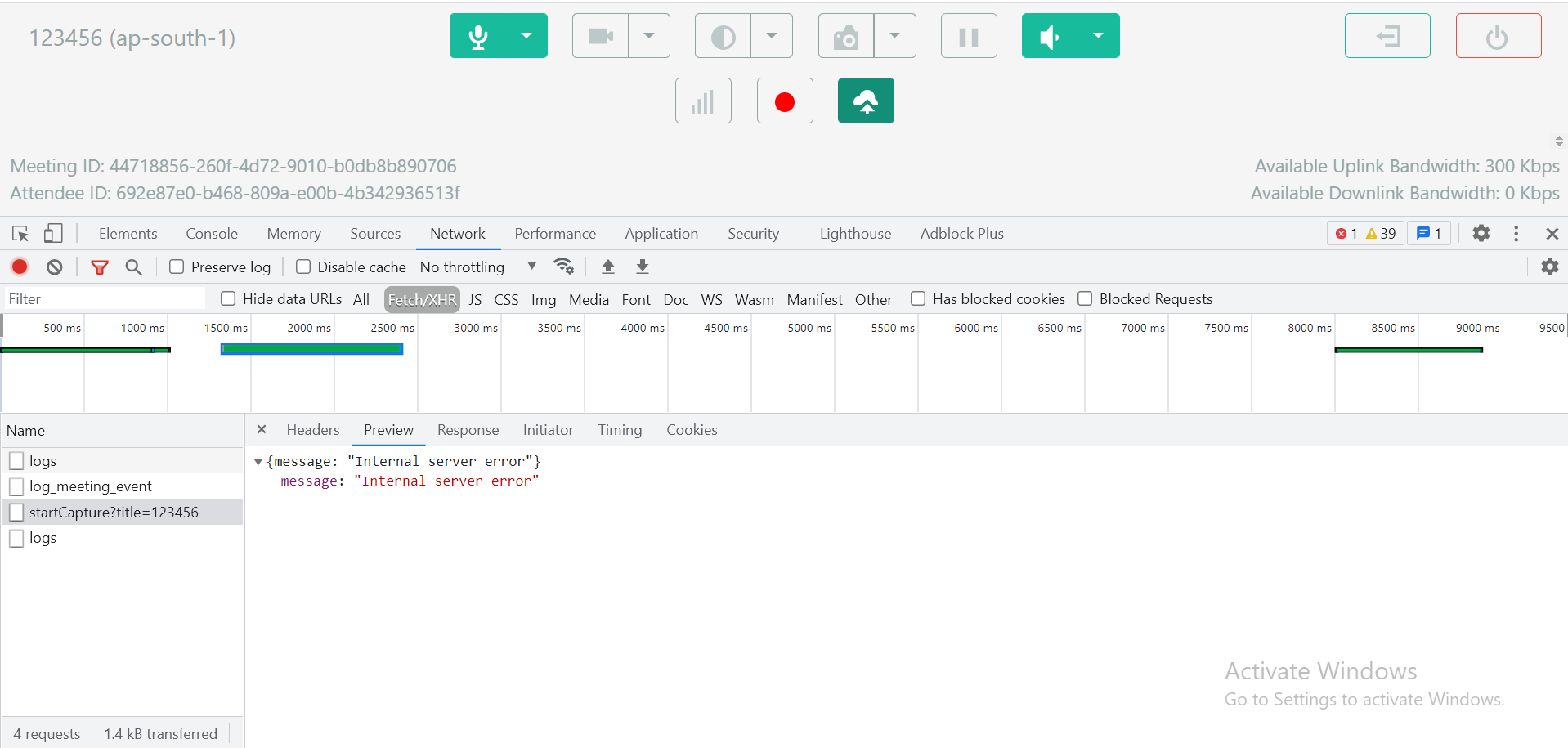 502 while starting media capture · Issue #1490 · aws/amazon-chime-sdk ...