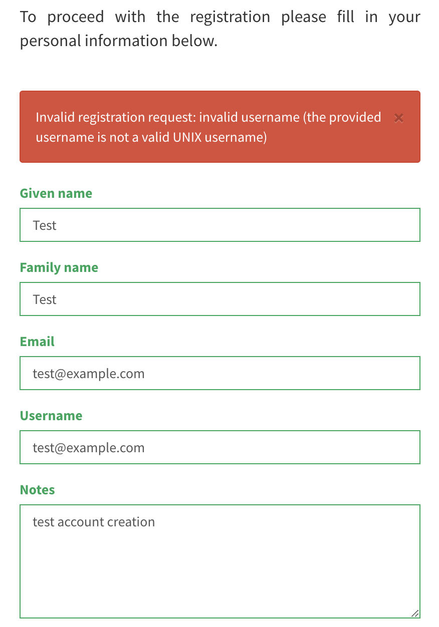 error registering a new account whose username contains a '@' sign ...