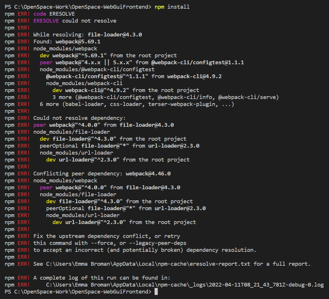 Npm version 8.6.0 dependency install problems · Issue #2443 · OpenSpace ...