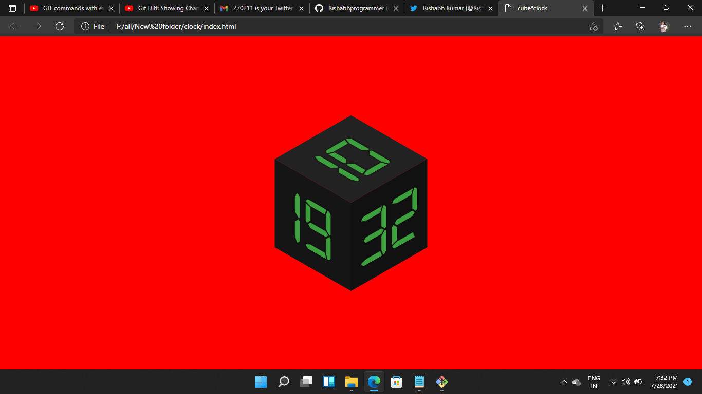 GitHub - Rishabhprogrammer/3D-Clock-HTML: 3D Clock Create in HTML