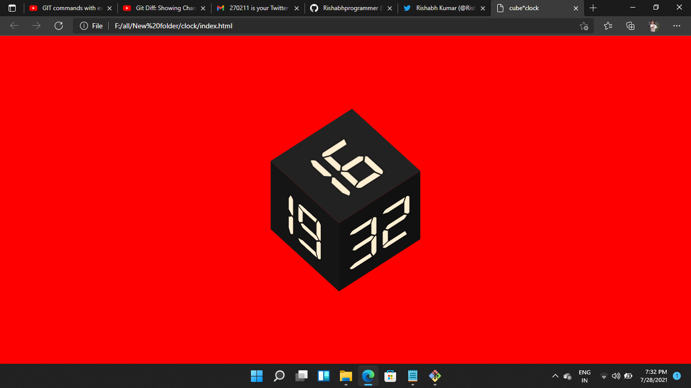 GitHub - Rishabhprogrammer/3D-Clock-HTML: 3D Clock Create in HTML
