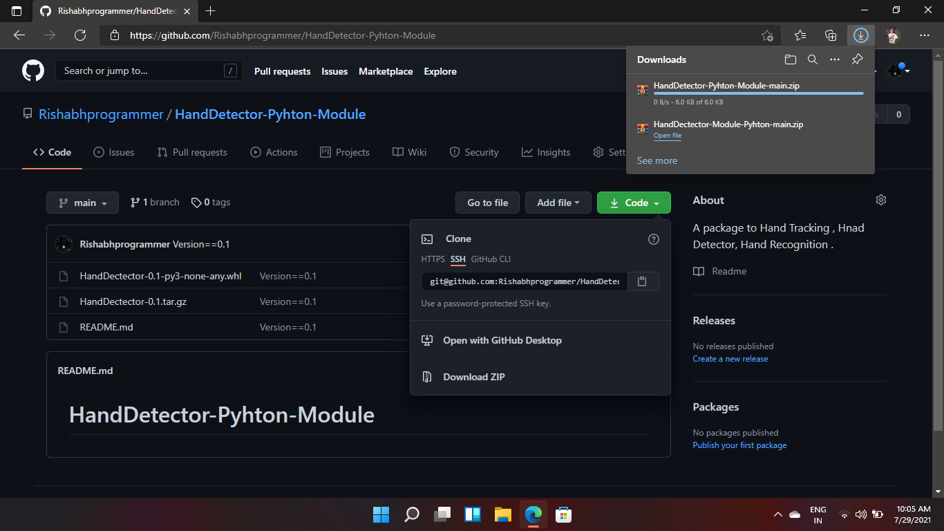 GitHub - Rishabhprogrammer/HandDetector-Pyhton-Module: A package to ...