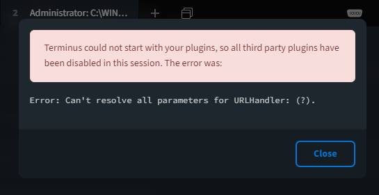 Plugin issue upon launch of 1.0.140 · Issue #4013 · Eugeny/tabby · GitHub