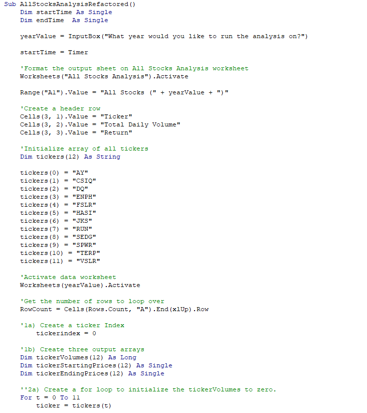 GitHub - AhmJav01/VBA_Challenge: Performing Coding and Data Analysis by ...