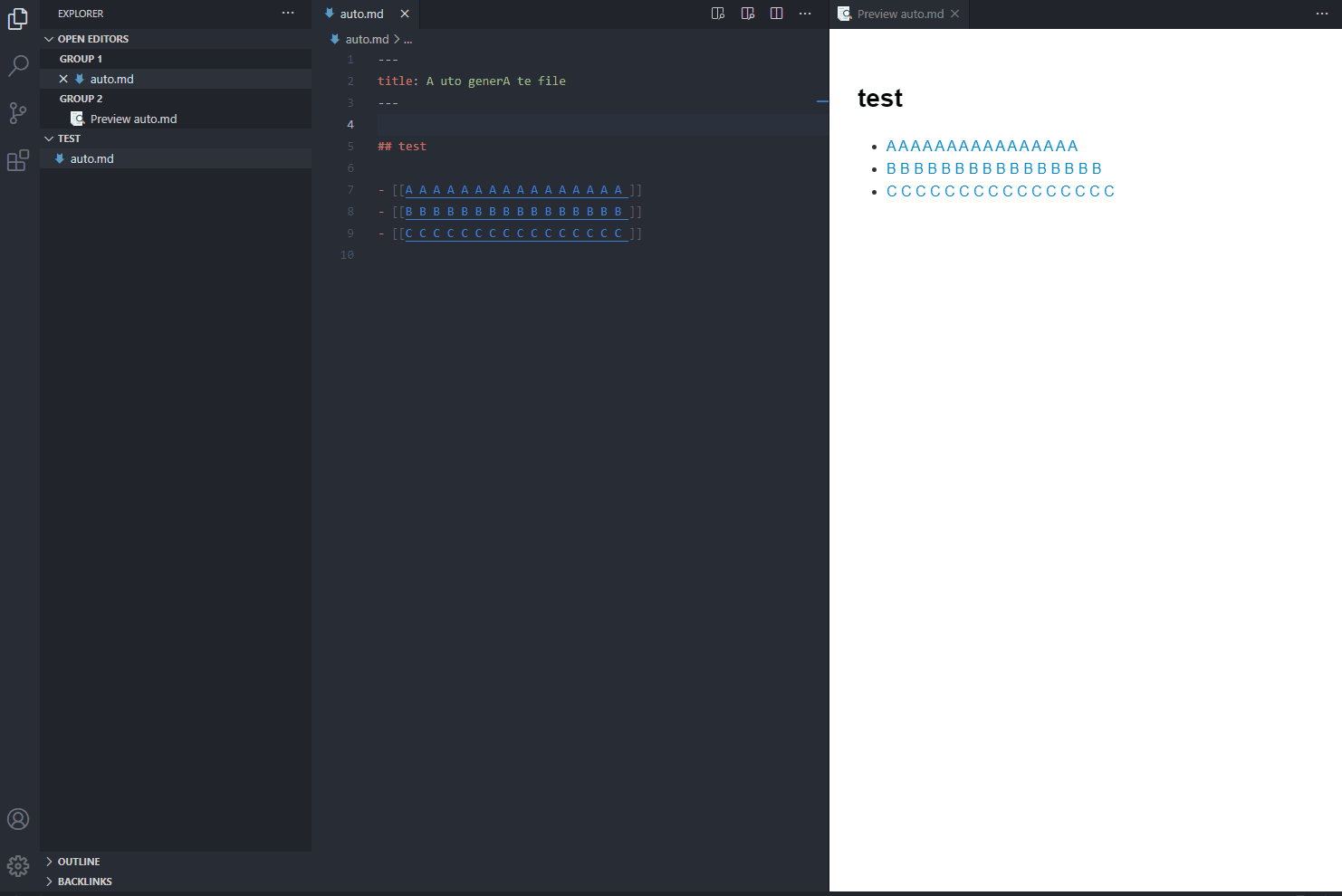 Autocreation in the preview does not match the rules in the source