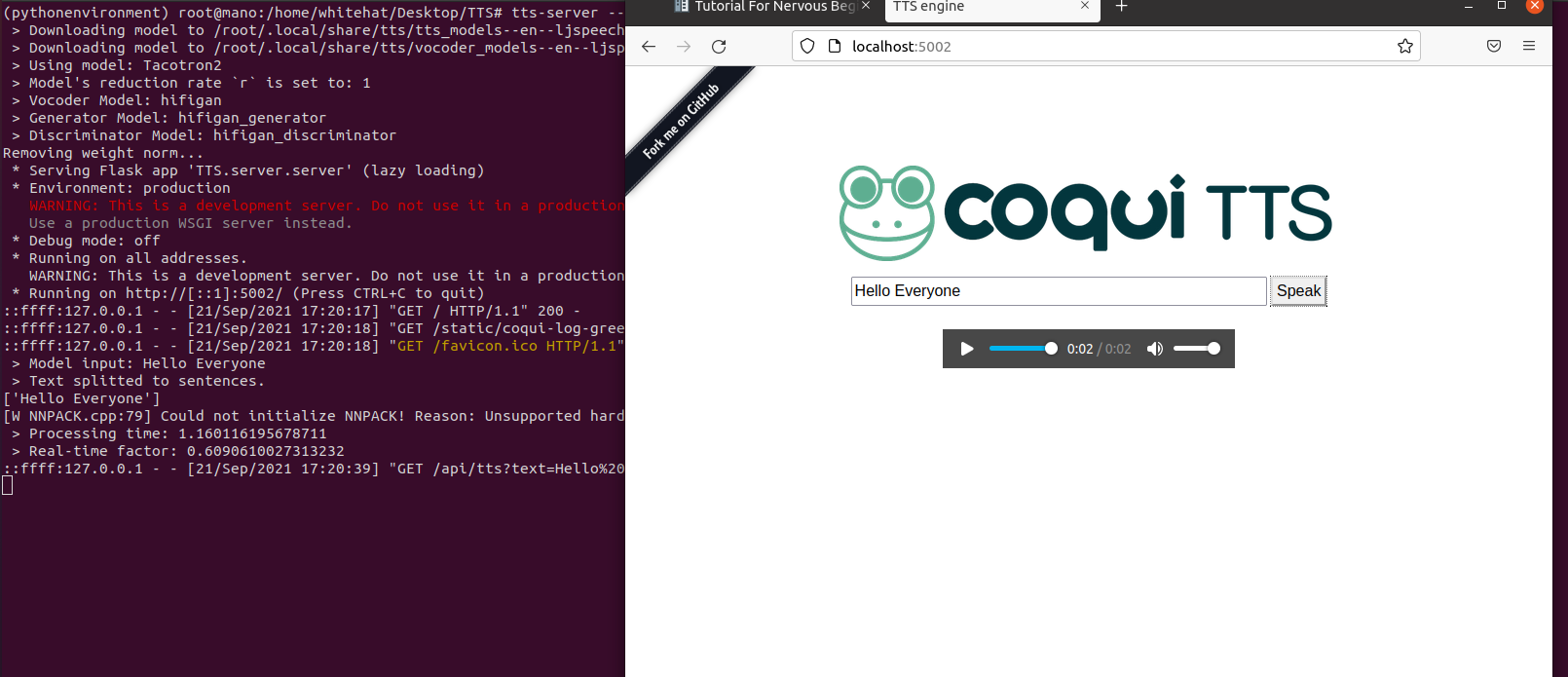 BUG in Web-User Interface · coqui-ai TTS · Discussion #828 · GitHub