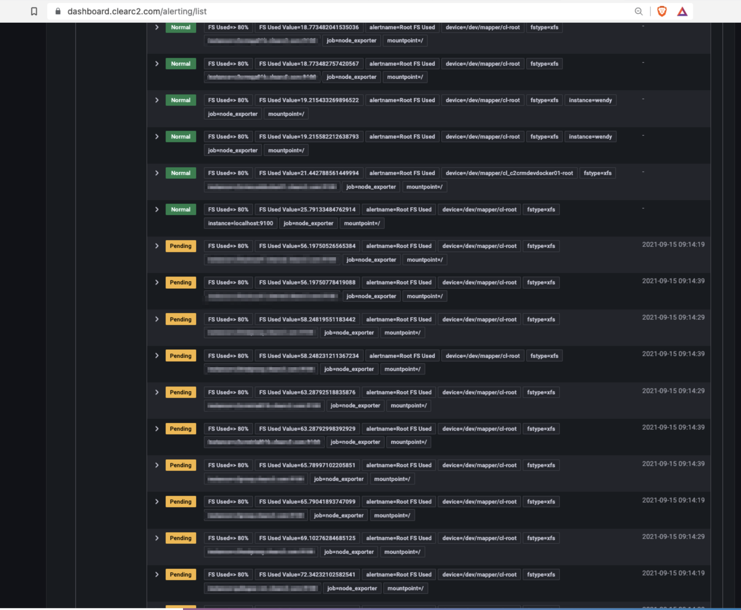 [ngalert] Custom label that expands values is creating pending alerts