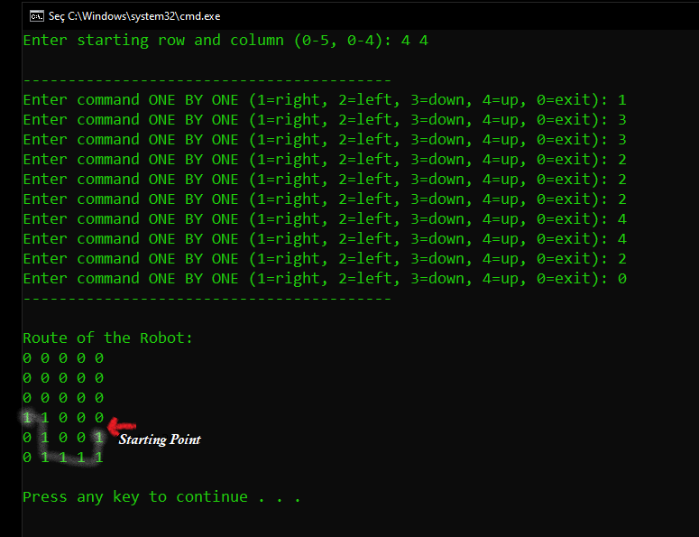 GitHub - EmircanKartal/The-Route-of-the-Robot: A robot that can only ...