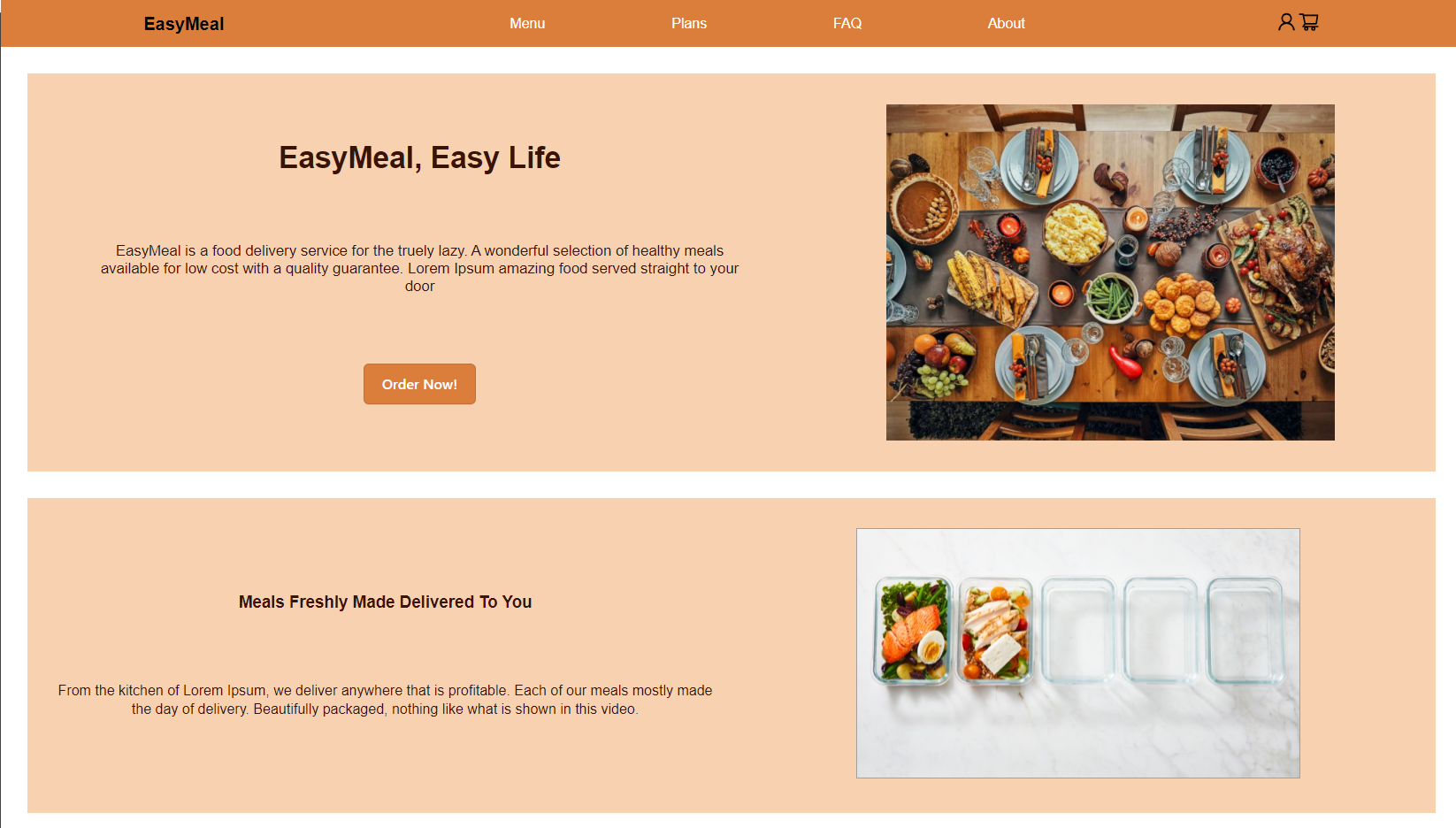 GitHub - TomIHAU/easyMeal: A meal delivery / planning website. A solo ...