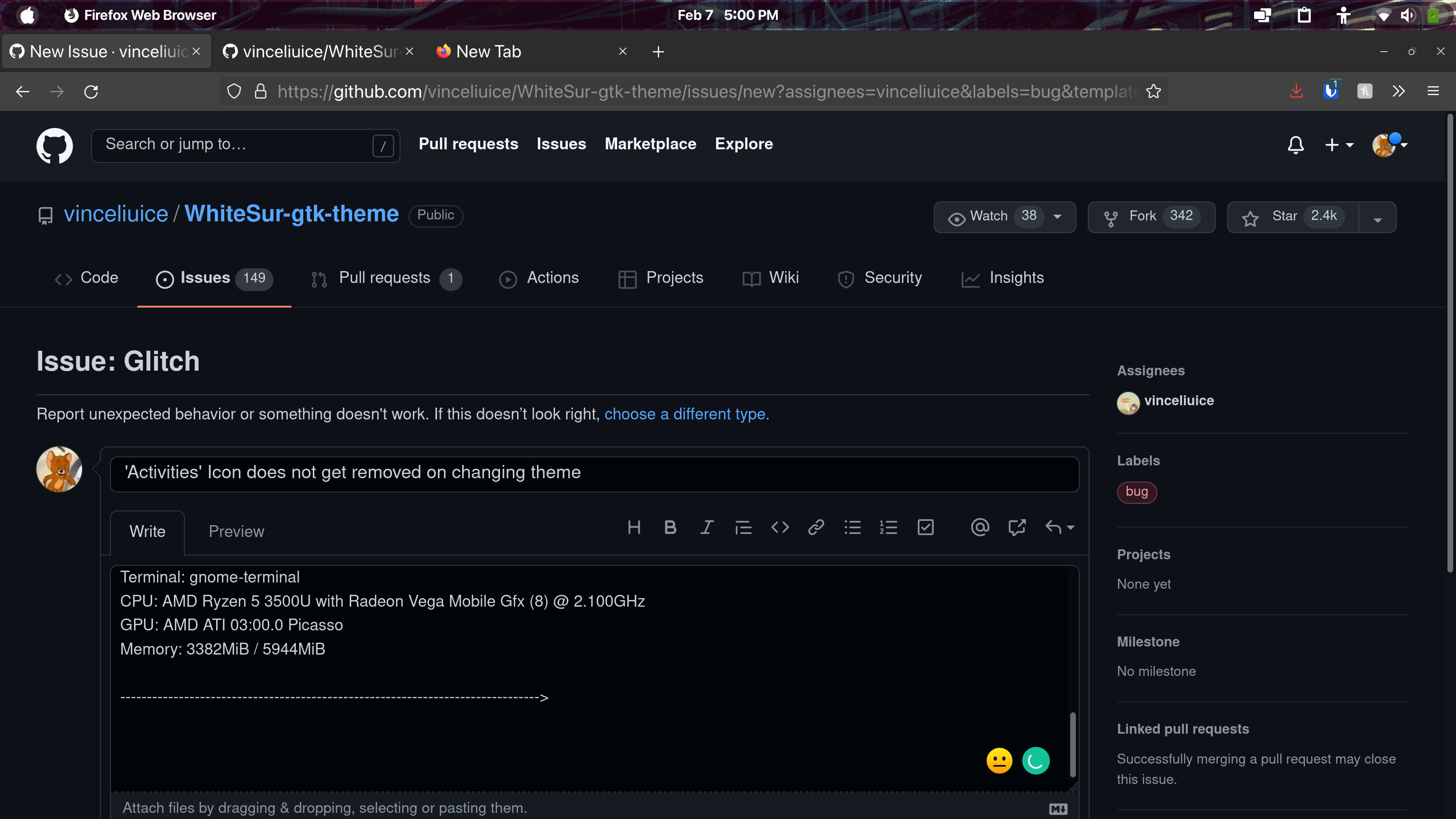 'Activities' Icon does not get removed on changing theme · Issue #552 ...