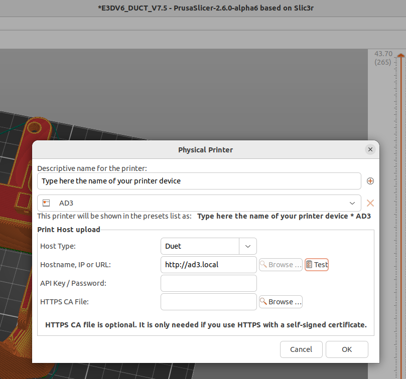 Prusa Slicer 2.6.0 a6 - Unable to add physical networked printer ...