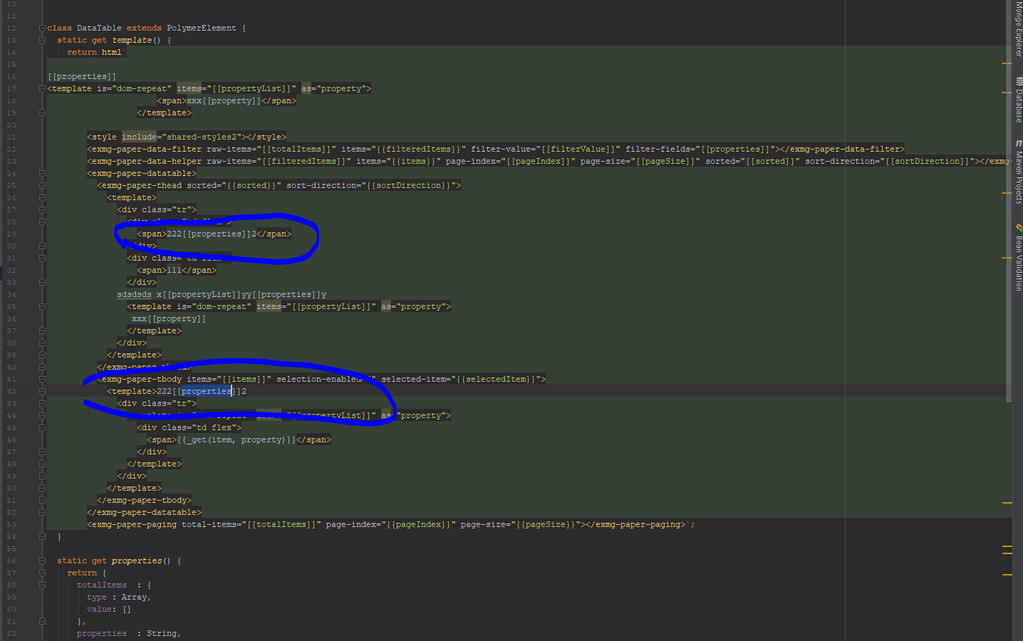 #6 exmg-paper-thead in scope template · ... wrong Issue template in scope wrong · ... #6 exmg-paper-thead Issue
