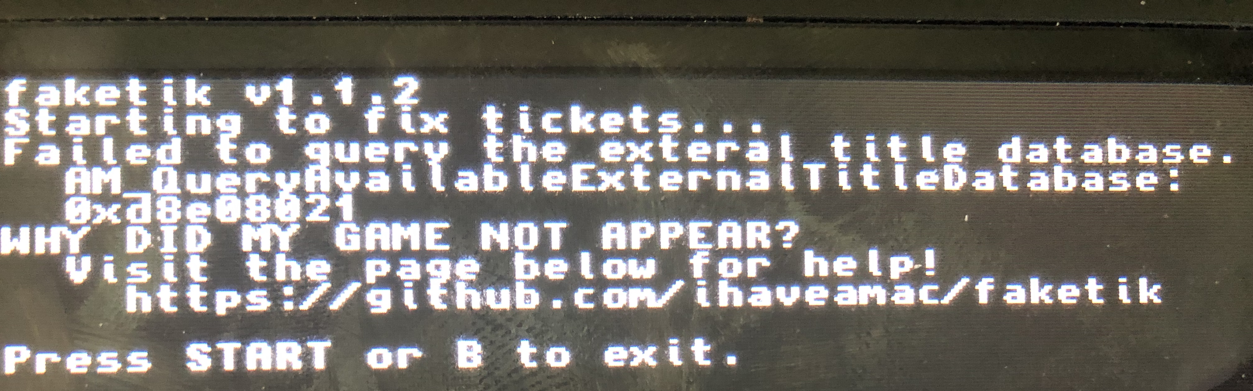 Failed to query external title database? · Issue #4 · ihaveamac/faketik ...
