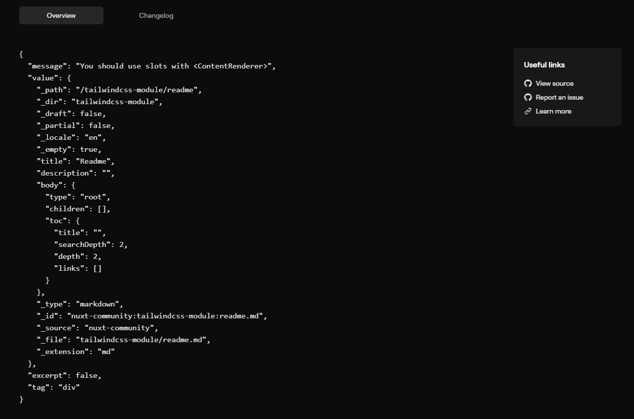 Module Overview displaying JSON Object · Issue #549 · nuxt/modules · GitHub