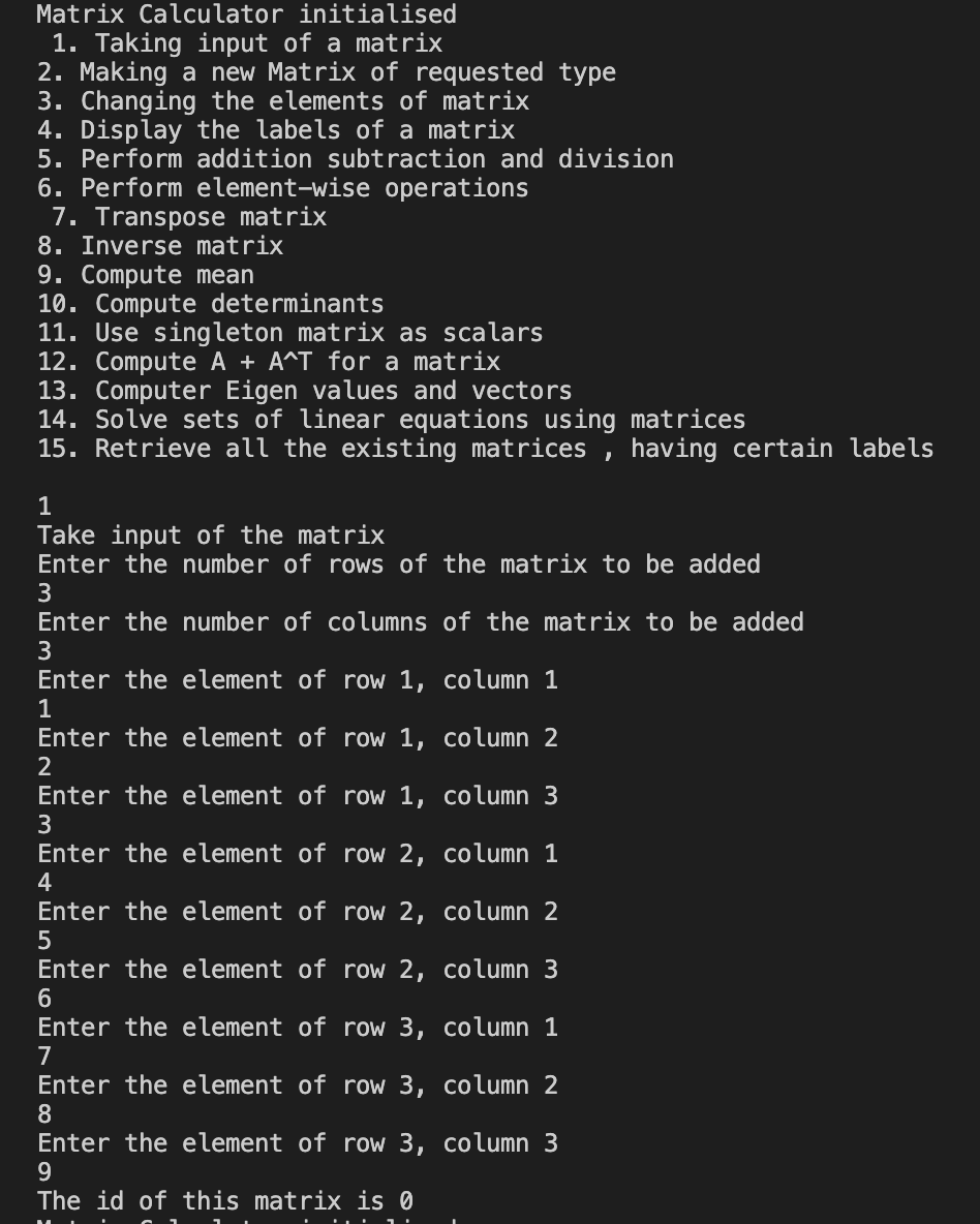 GitHub - AshwinSheoran02/Matrix_Calculator: A command line Matrix ...