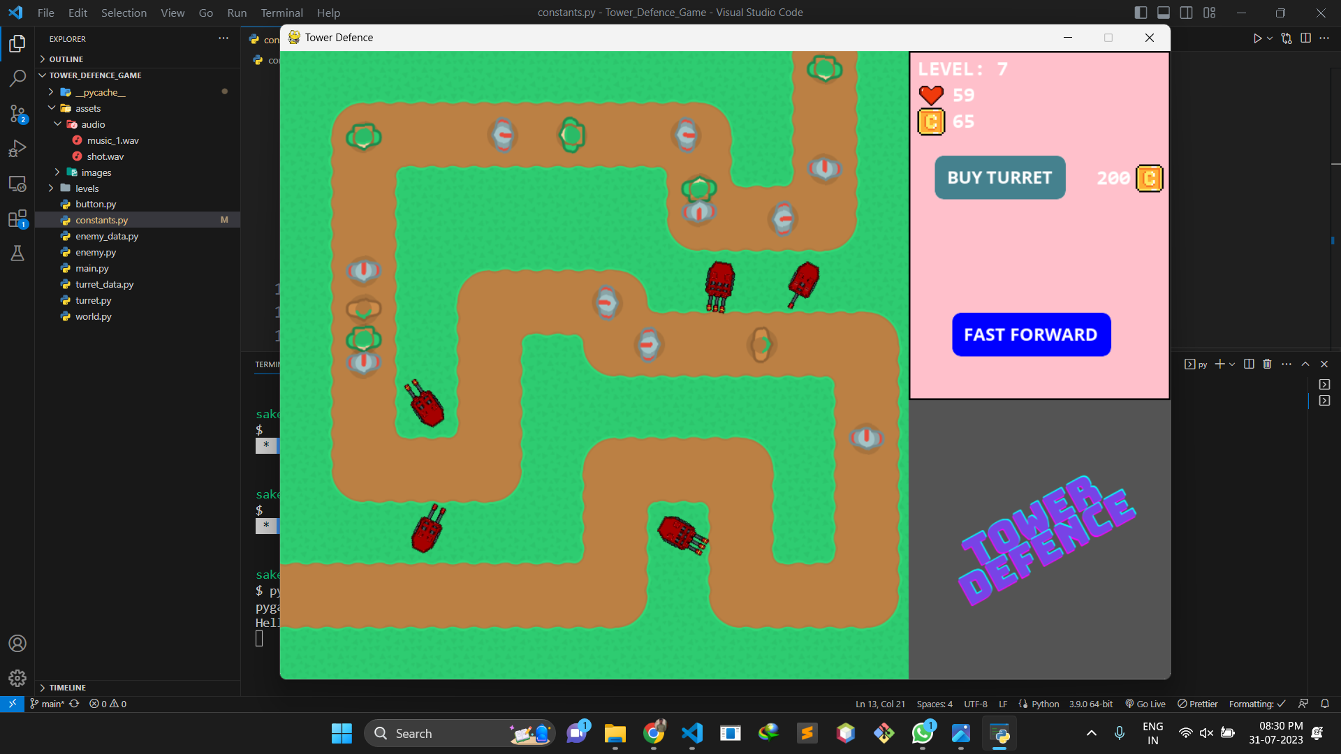 GitHub sakethkumar20/TOWER_DEFENCE_GAME